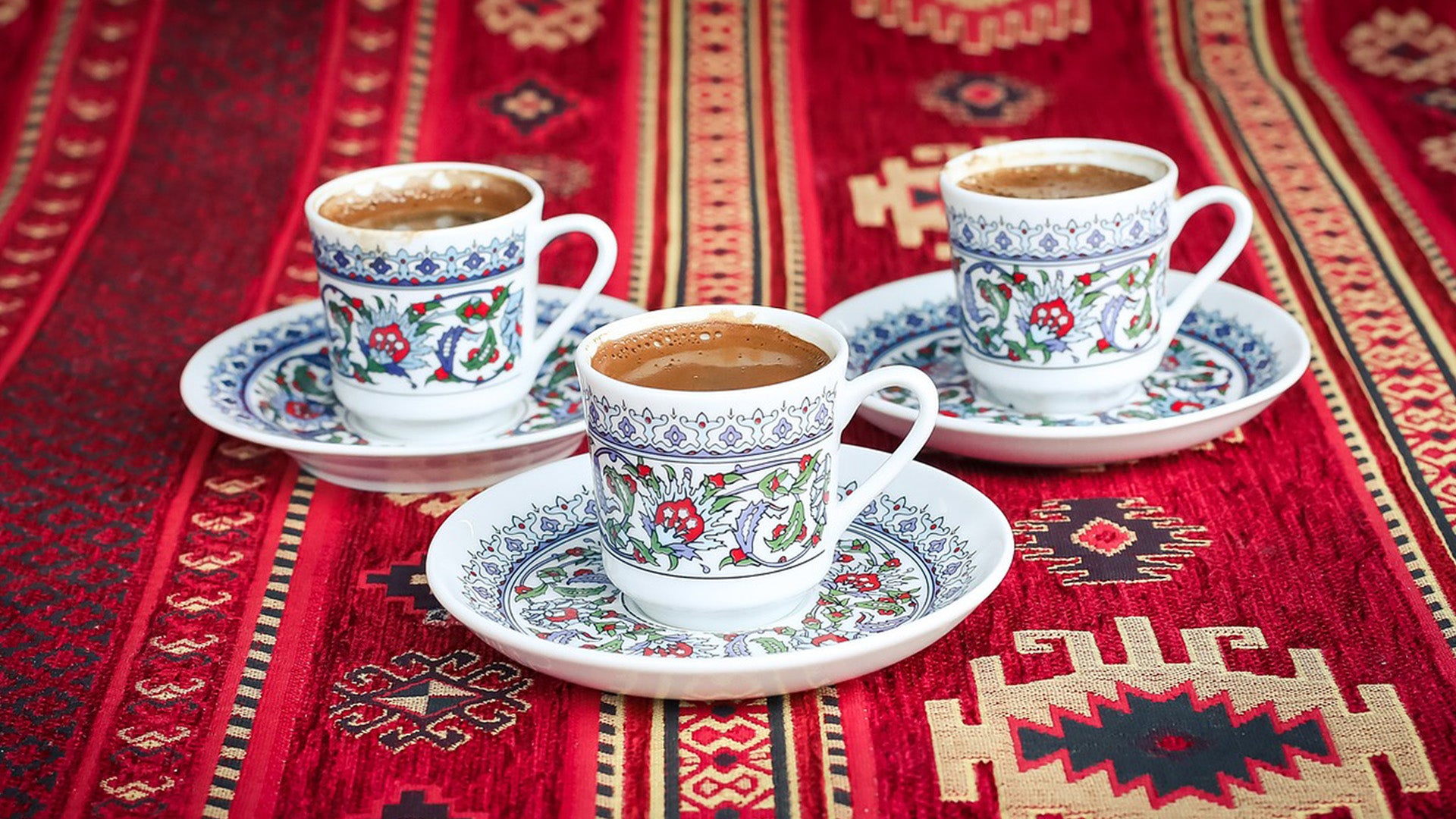 Turkish Coffee Serving Sets-4 Coffee PorcelainCup&Saucer,Coffee Maker  Pot,Coffee