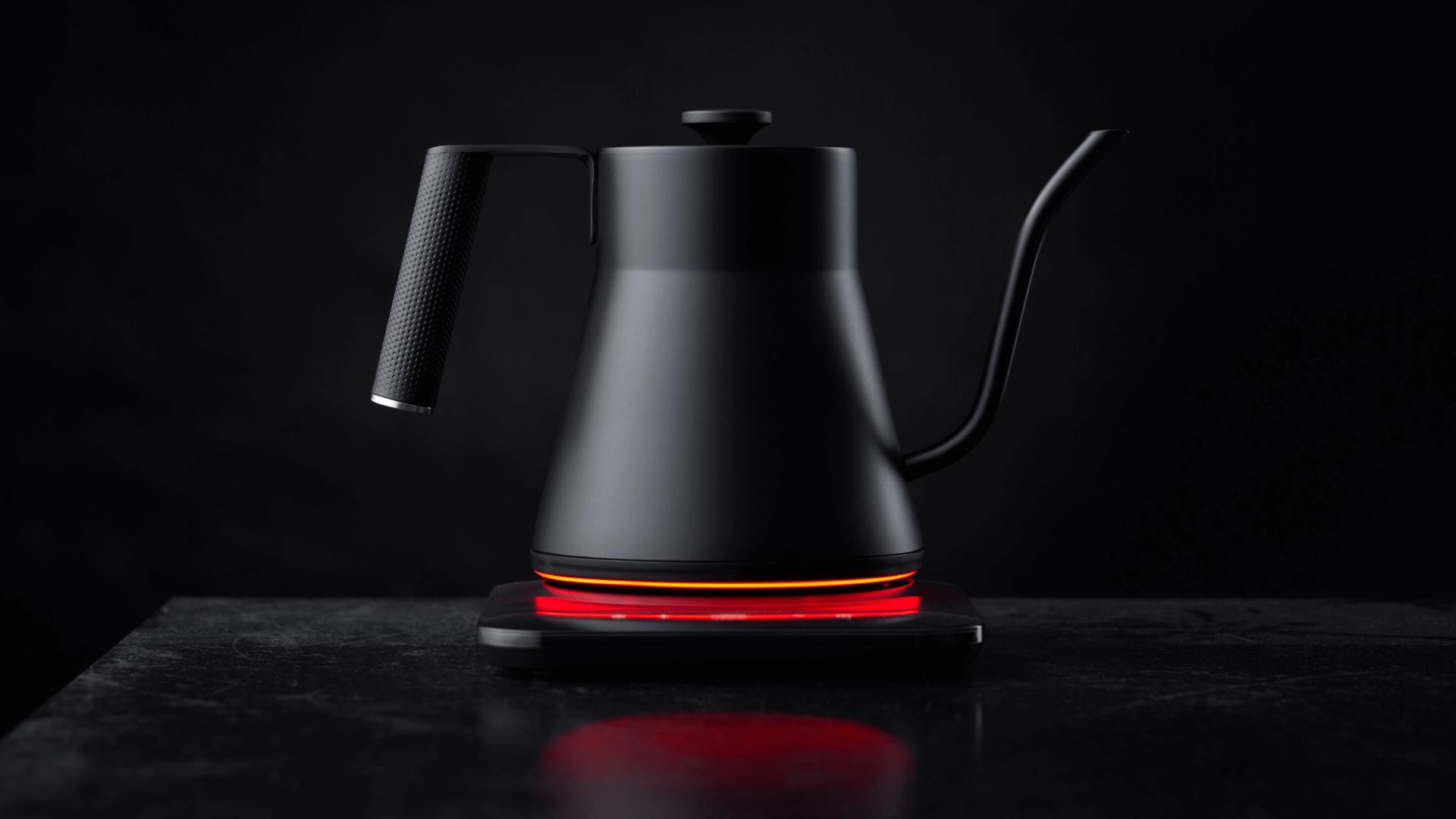  SAKI Baristan Electric Gooseneck Kettle with Precise  Temperature Control, Pour Over Coffee Kettle & Tea Kettle, Stainless Steel,  1200W Quick Heating, 1 Liter, Matte Black: Home & Kitchen